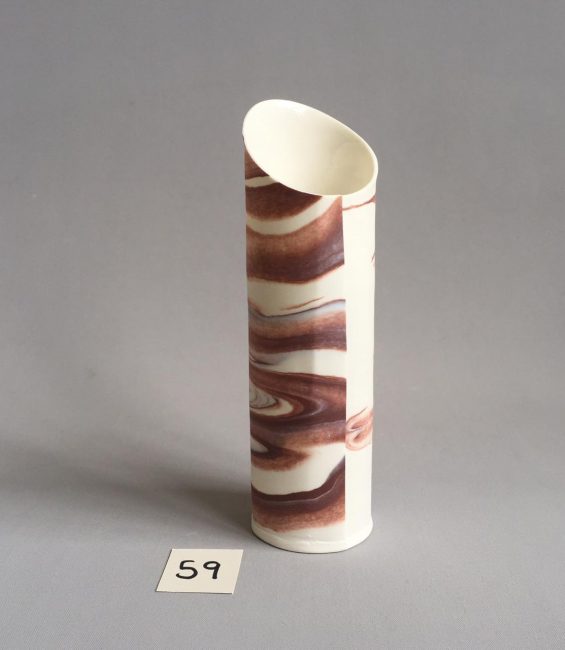 #59 brown marbled budvase